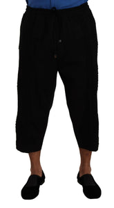 Dolce & Gabbana Black Cotton Torero Sweatpants Shorts Pants -   -  Dolce & Gabbana.